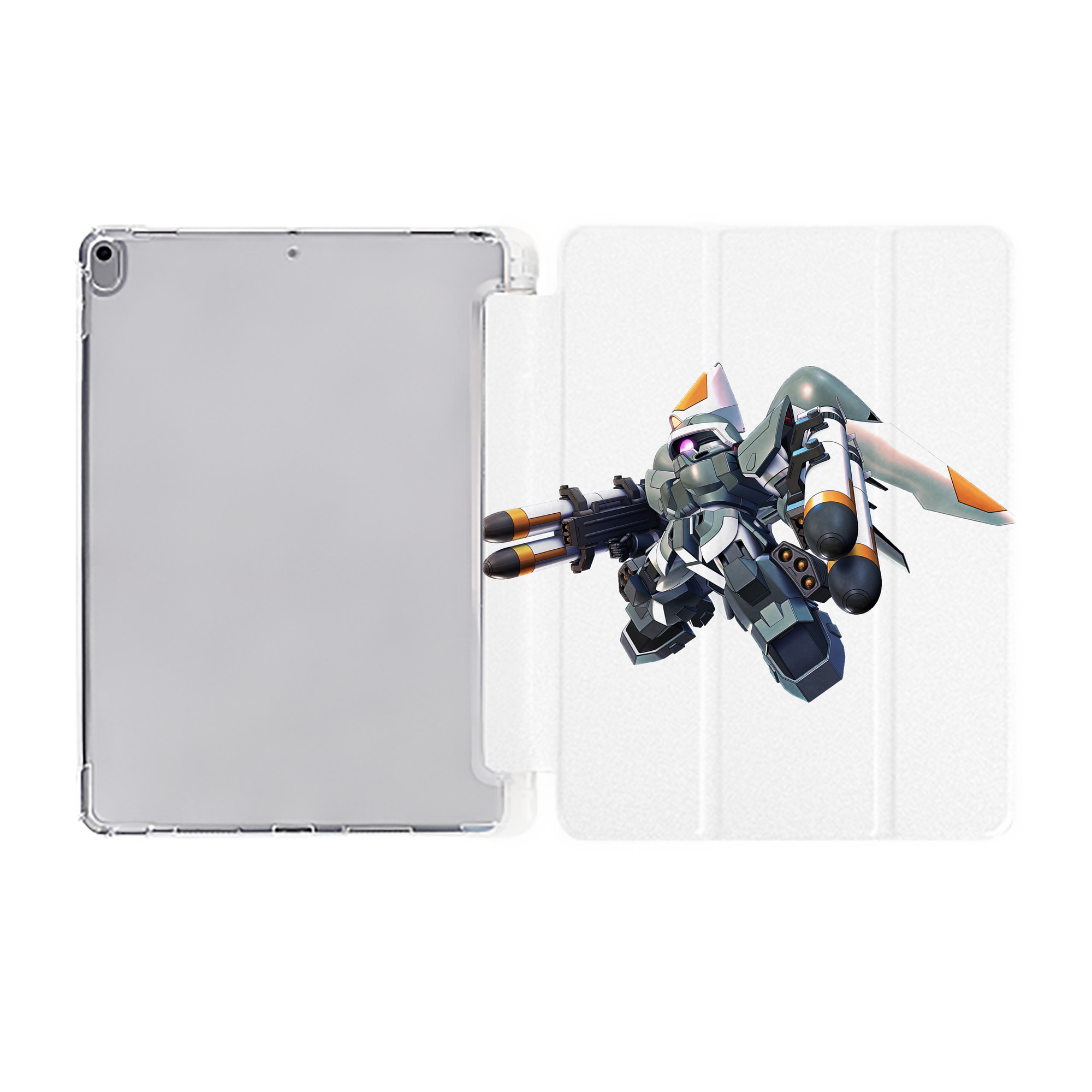 （画像用） 機動戦士ガンダム Mobile Suit Gundam IPad ケース ペン収納付き 三つ折りスタンド PUレザー×シリコン 対応機種9.5/10.5/10.9インチ